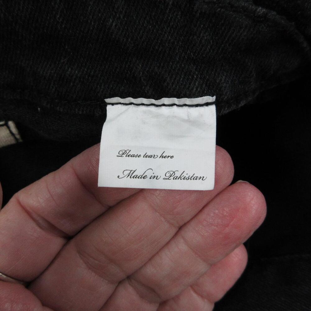 FWRD Denim Jacket Mens XL Black Biker Collared Pockets Stretch Button Tags NWT - Picture 10 of 16